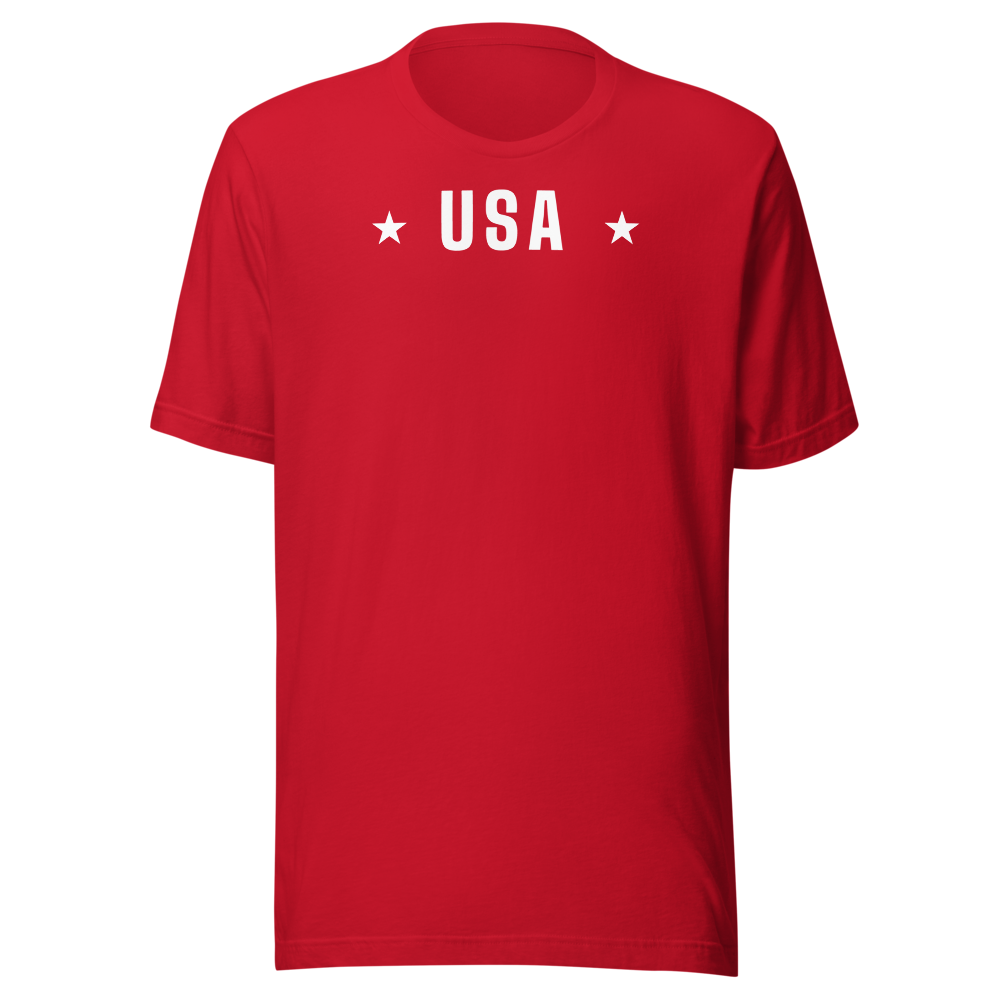 USA star tee — Size: XL, Color: Heather Red