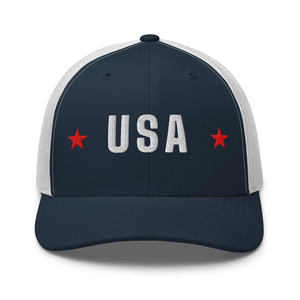 USA star trucker hat — Size: One size, Color: White