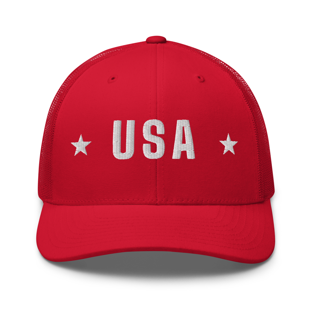 USA star trucker hat — Size: One size, Color: Navy