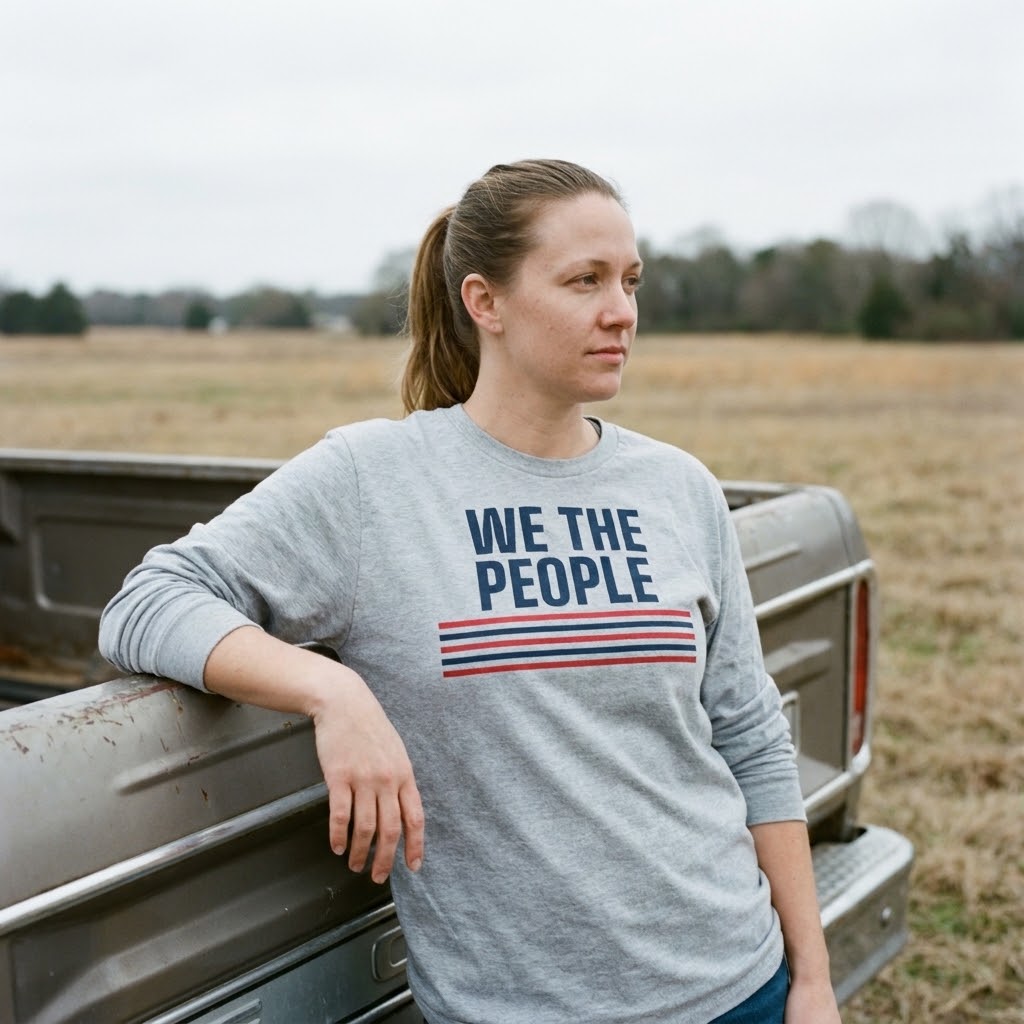We the People long-sleeve tee — Size: XL, Color: Black