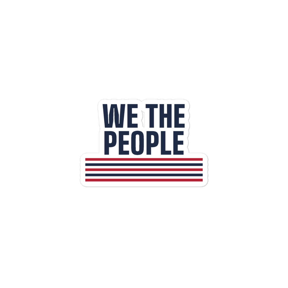 We the People sticker — Size: 4″×4″, Color: White